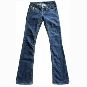 True Religion Low Rise Bootcut Blue Denim Jeans Y2K Vintage Vampire Diaries 25